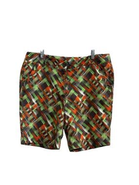 Men's Calloway Green/Orange Plaid Golf Shorts Opti-Dri. See Measurements